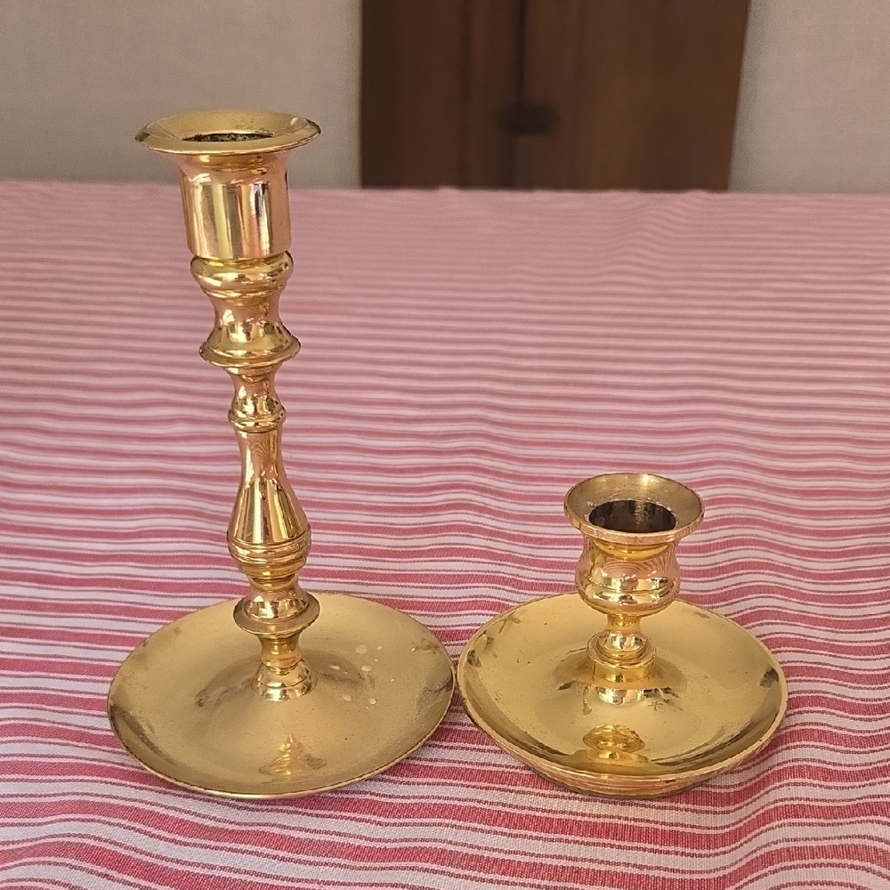 Baldwin Shiny Gold Candle Holders Set